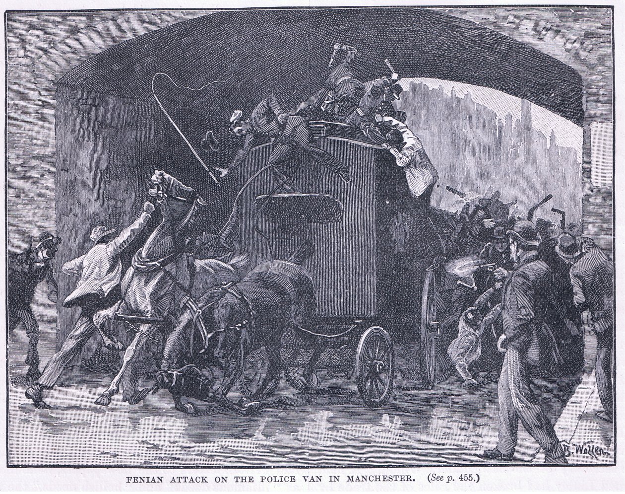 Penian在曼彻斯特1867年袭击了警车 作者 威廉·巴恩斯（William Barnes）羊毛