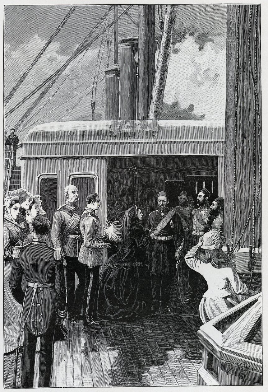 1881年，女王向阿卜杜勒·阿齐兹（Abdul Aziz）投资吊袜带（The Order of the Garter） 作者 威廉·巴恩斯（William Barnes）羊毛