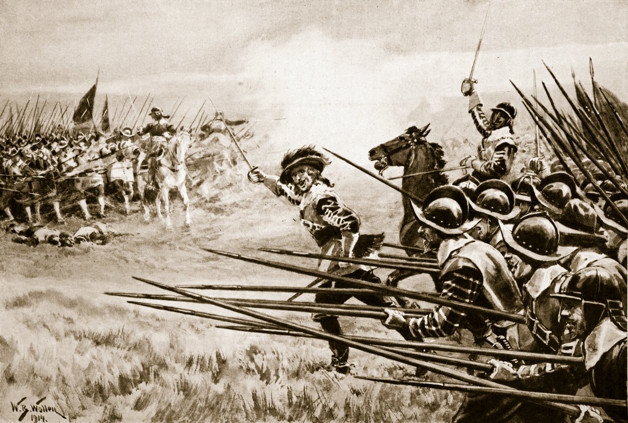 1645年6月14日，纳斯比的保皇党步兵指控 作者 威廉·巴恩斯（William Barnes）羊毛
