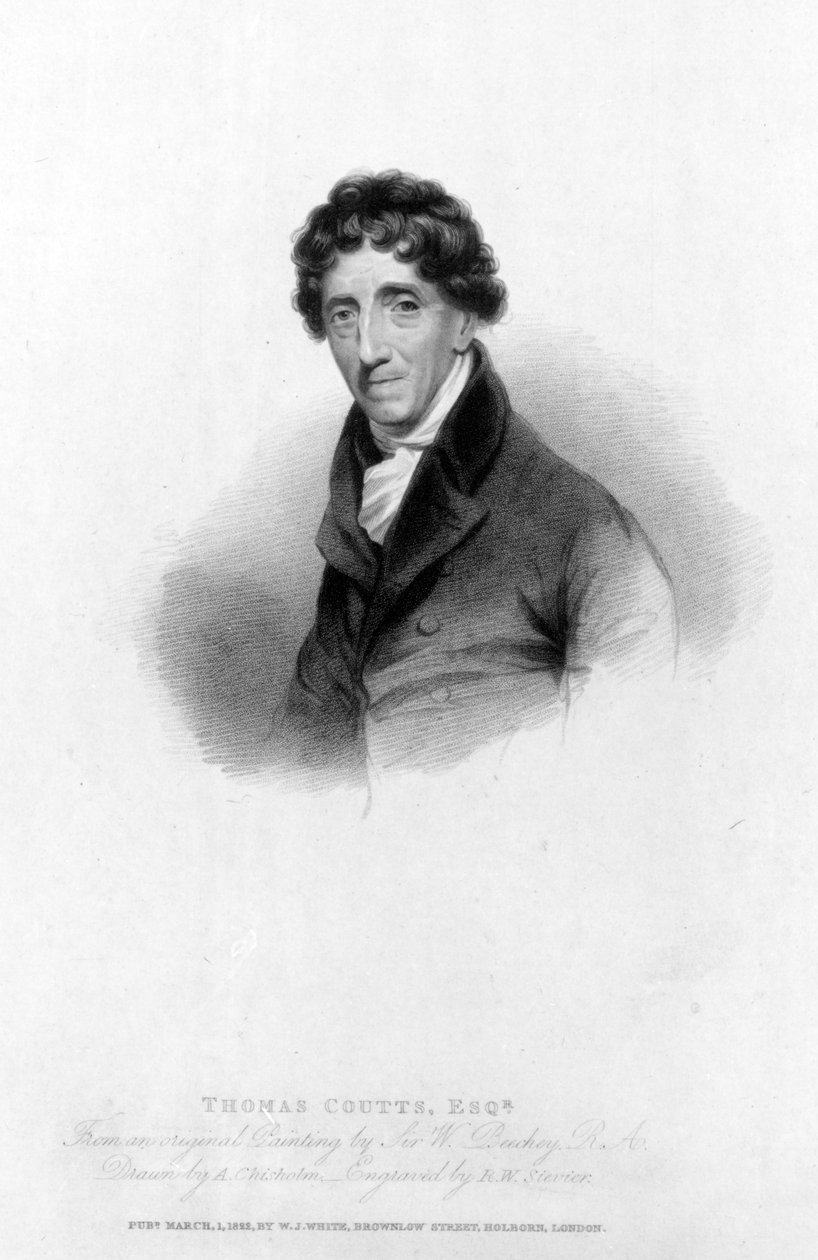 Thomas Coutts，Esq。由A. Chisholm绘制，由RW Sievier雕刻，1822年 作者 威廉·比奇