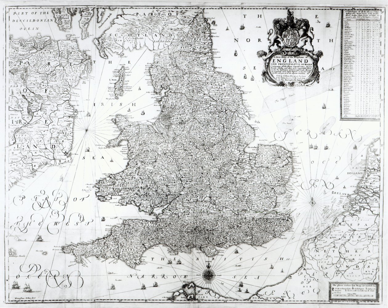 1669年英格兰王国和威尔士首相的新地图 作者 威廉·贝瑞
