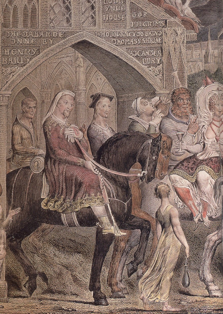 Blake-Cant-pilgrims-detail-b Chaucer 作者 威廉·布雷克