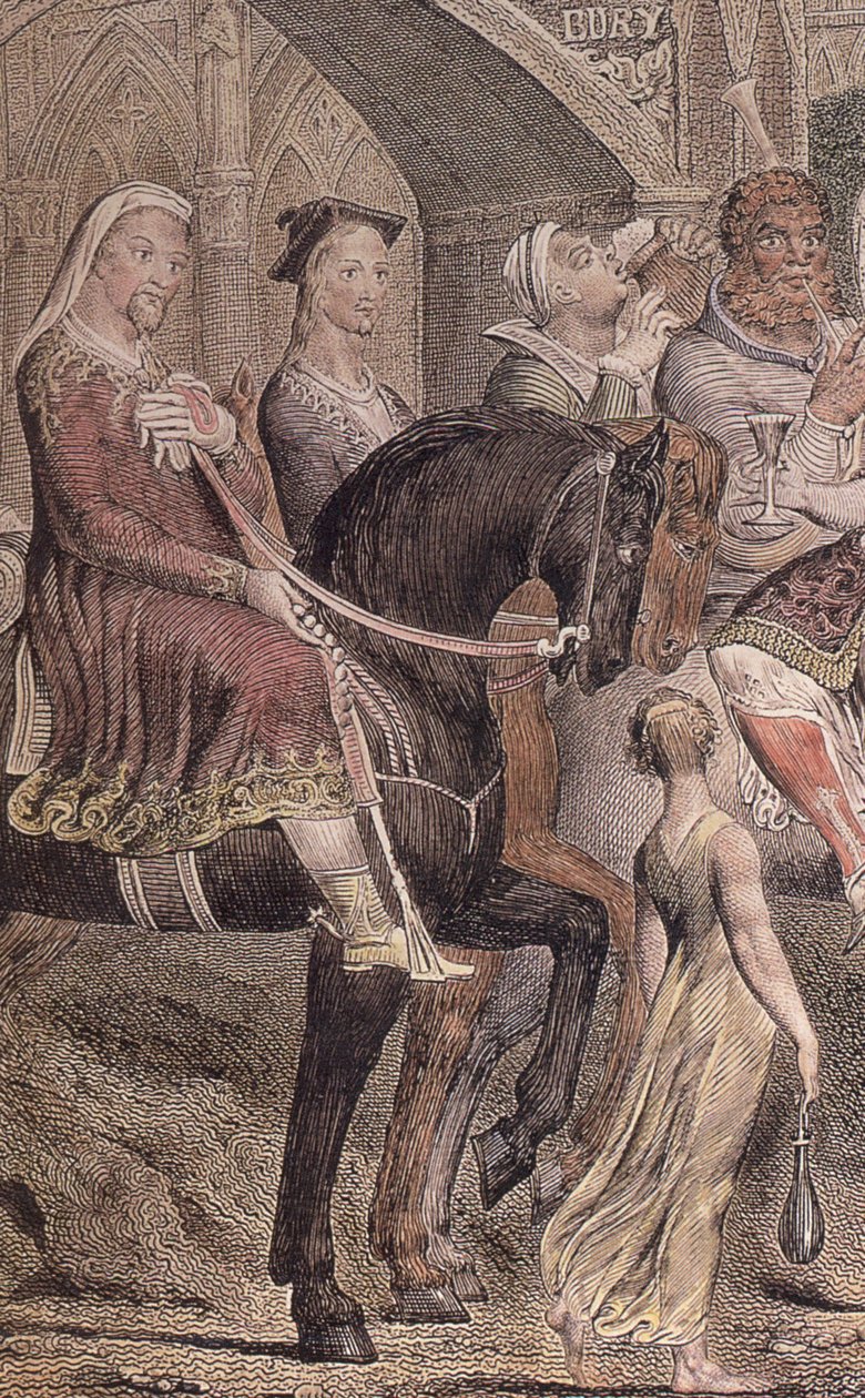 Blake-Cant-pilgrims-detail-b1彩色雕刻，第二州（1810） 作者 威廉·布雷克
