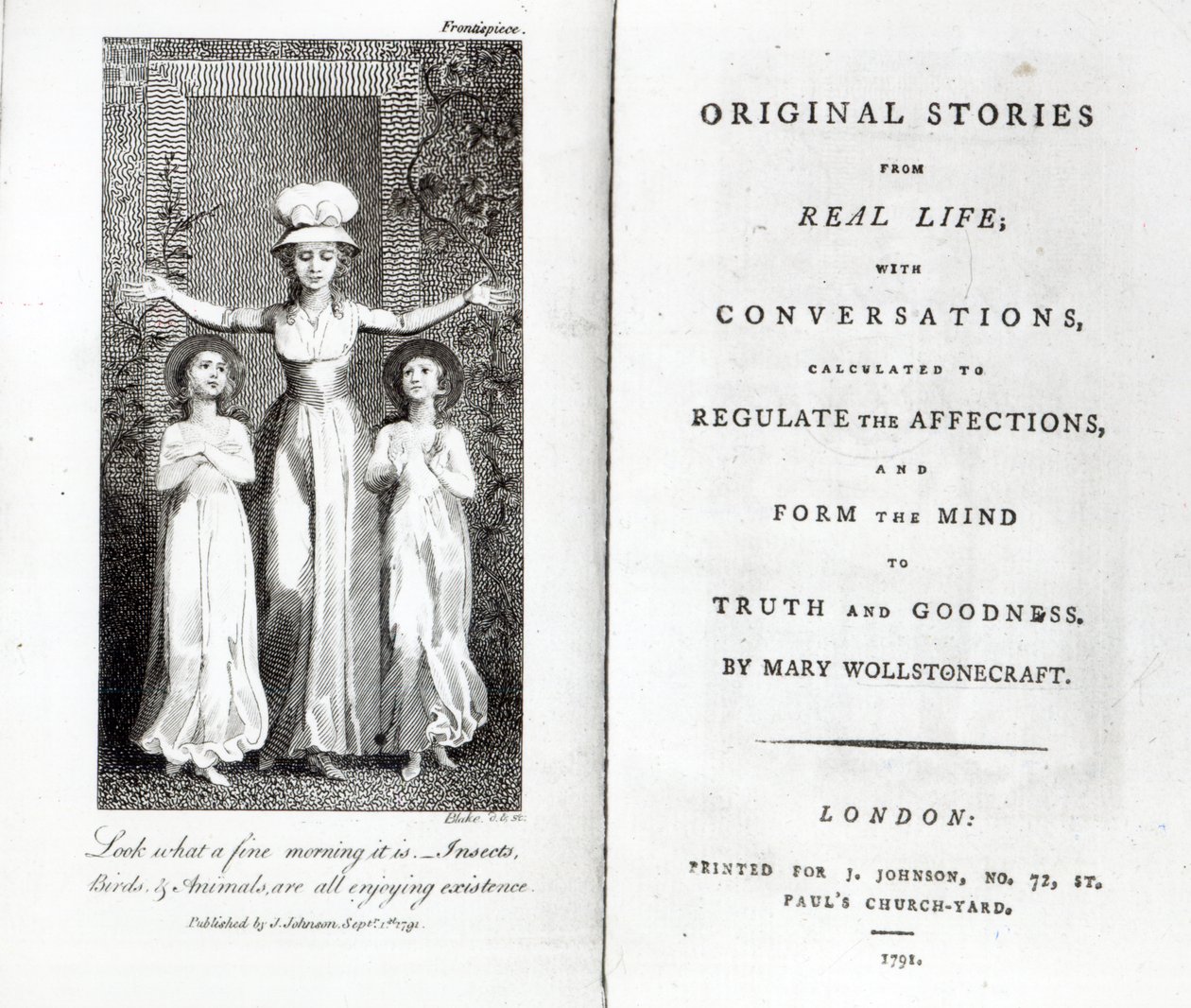 “真实生活中的原始故事”的主题是Mary Wollstonecraft，1791年 作者 威廉·布雷克