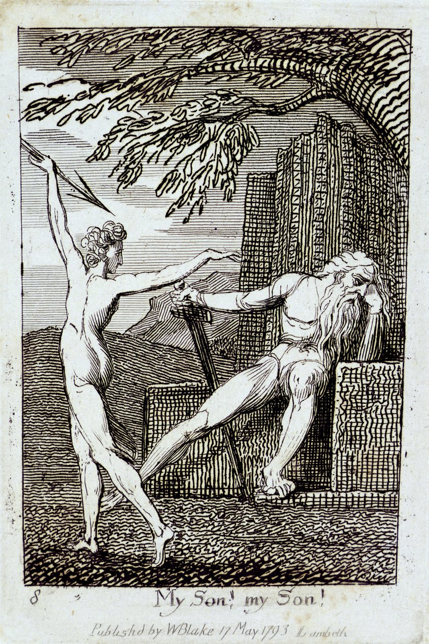 我的儿子！我的儿子！，来自&39;For Children&39;的10号板块。 “天堂之门”，1793年 作者 威廉·布雷克