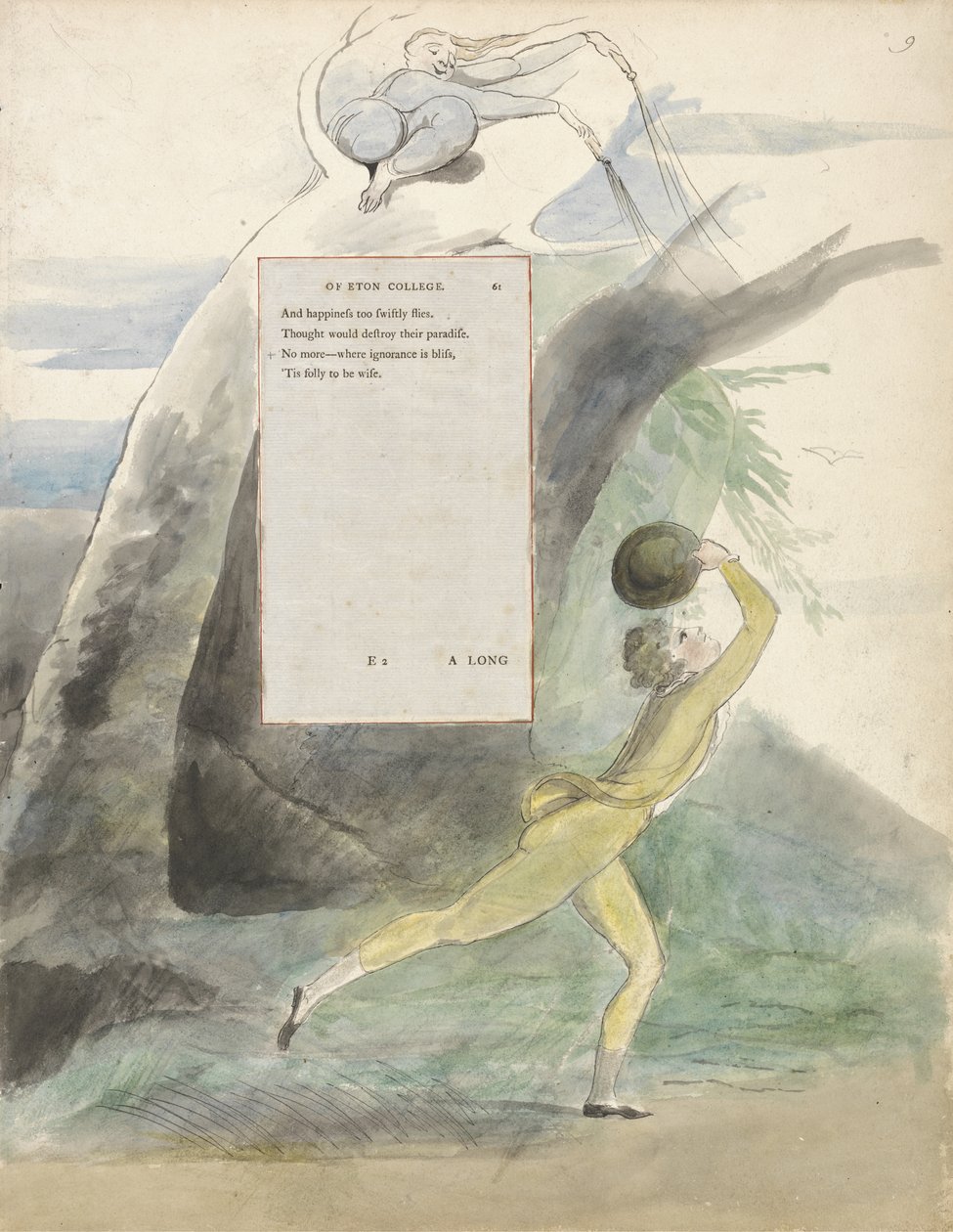 在伊顿公学的遥远前景上的颂歌，为托马斯·格雷诗歌设计21，1797-98（用笔和黑色墨水）（参见285542） 作者 威廉·布雷克