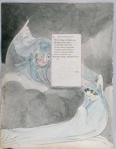 逆境颂歌，设计40来自托马斯·格雷的诗，1797-98（纸上用钢笔和黑色墨水写成） 作者 威廉·布雷克