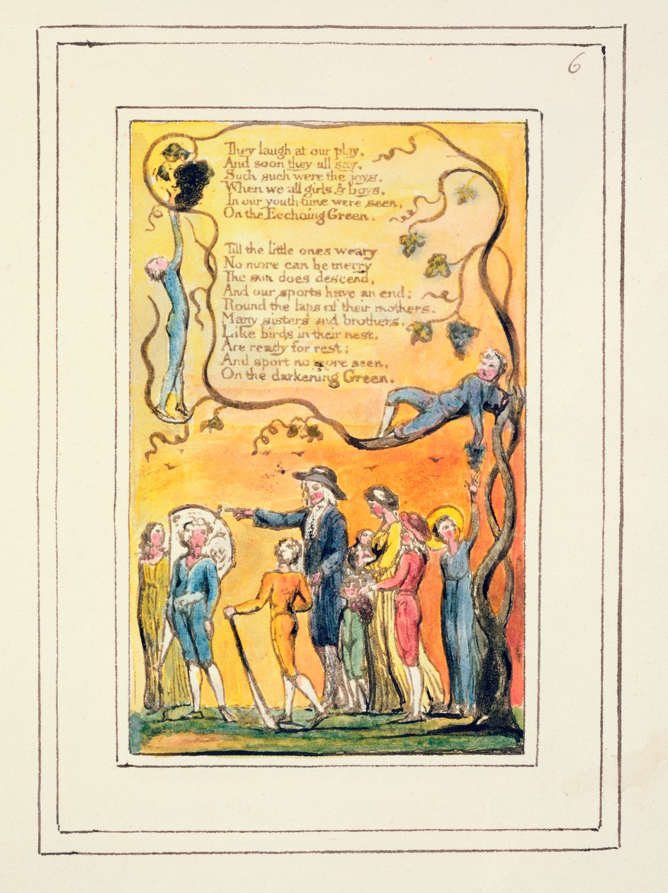 P.124-1950.pt6回响绿色（续）：来自纯真和经验之歌的板6（复制R）c.1802-08（蚀刻，墨水和wc） 作者 威廉·布雷克