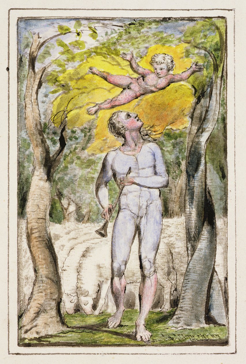 P.124-1950.ptl纯真之歌的正面：纯真之歌和经验之作的板1（复制R）c.1802-08（蚀刻，墨水和wc） 作者 威廉·布雷克