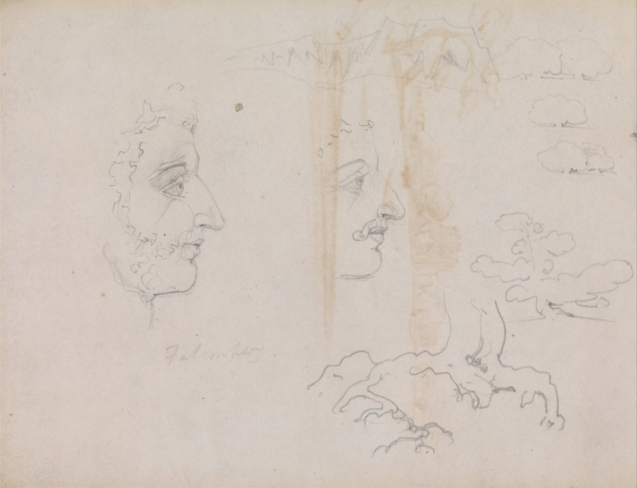 来自Blake-Varley Sketchbook of 1819，第37和38页的表格 作者 威廉·布雷克