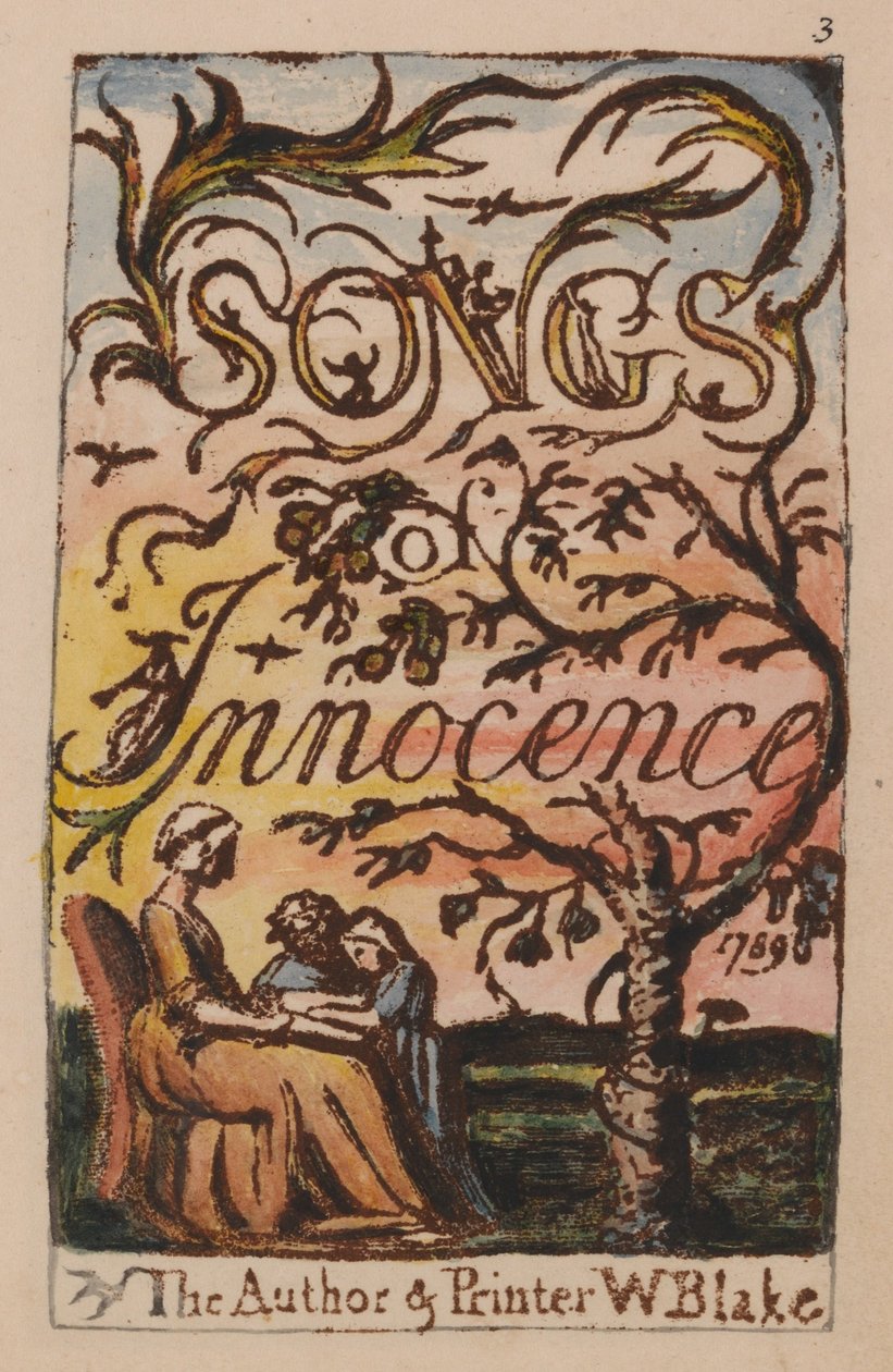 纯真与经验之歌，Plate 3，Innocence Title Page（Bentley 3） 作者 威廉·布雷克
