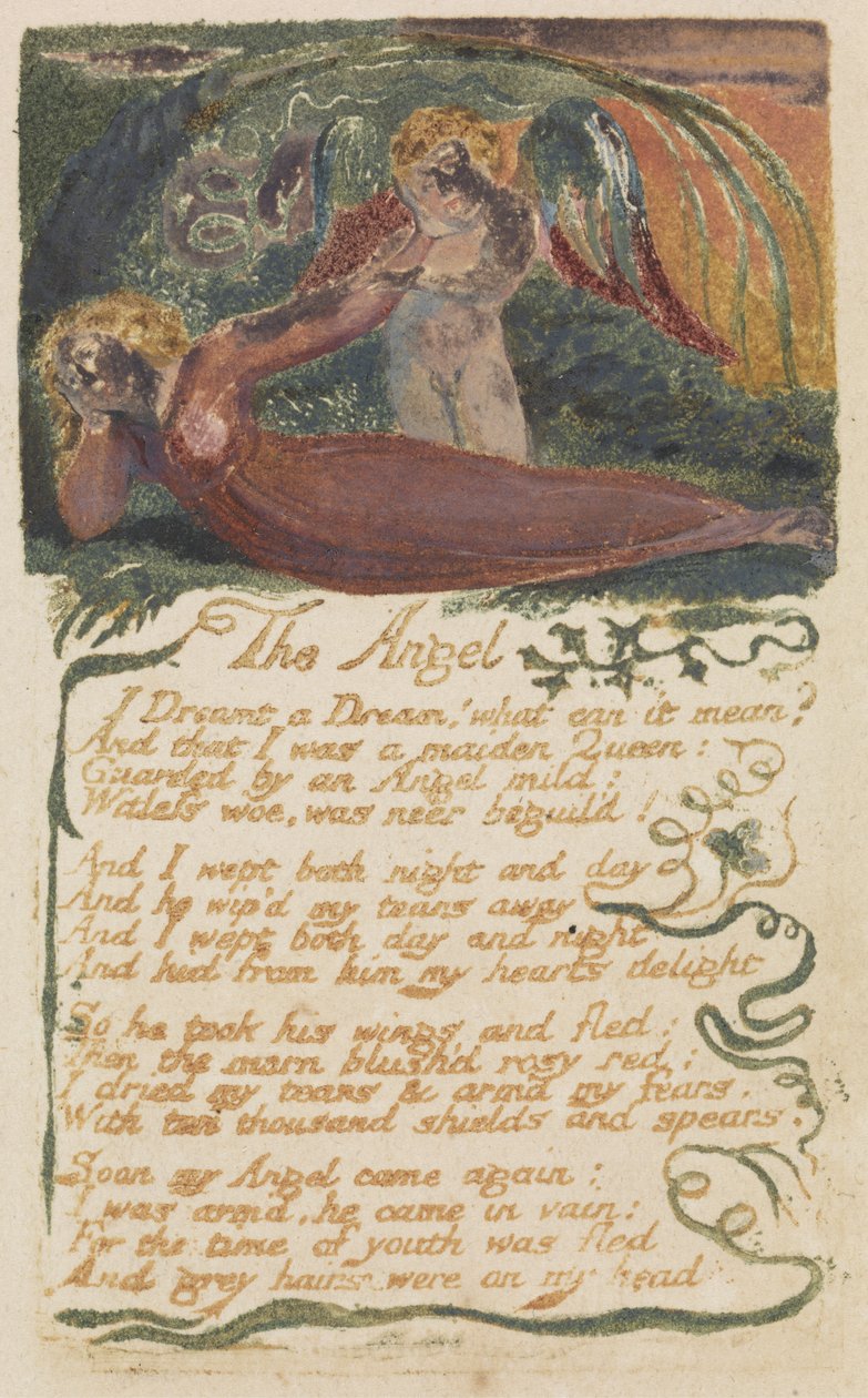 The Angel，1794年来自Songs of Experience的板块（使用wc进行浮雕蚀刻） 作者 威廉·布雷克