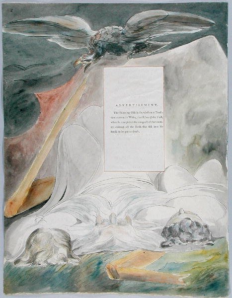 The Bard，设计54来自托马斯格雷的诗，1797-98（纸笔上有黑色墨水） 作者 威廉·布雷克