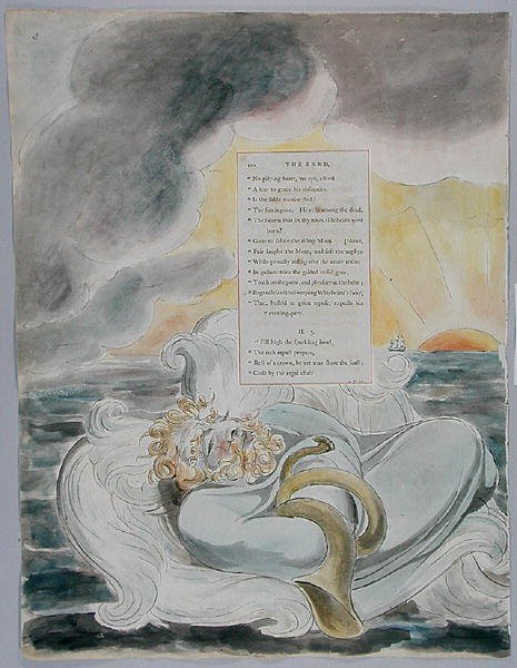 The Bard，设计60年来自托马斯·格雷的诗歌，1797-98（纸上用钢笔墨水写成） 作者 威廉·布雷克