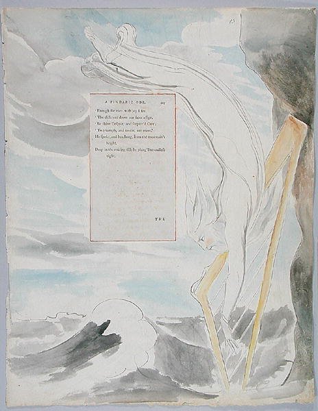 吟游诗人，设计65年来自托马斯·格雷的诗歌，1797-98（纸上有钢笔墨水） 作者 威廉·布雷克