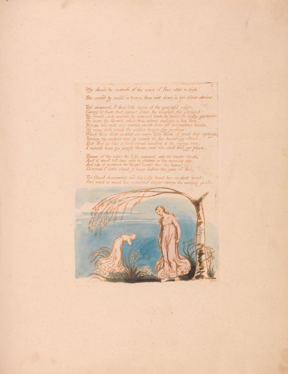 The Book of thel，Plate 4，为什么要情妇。 。 。 。 作者 威廉·布雷克