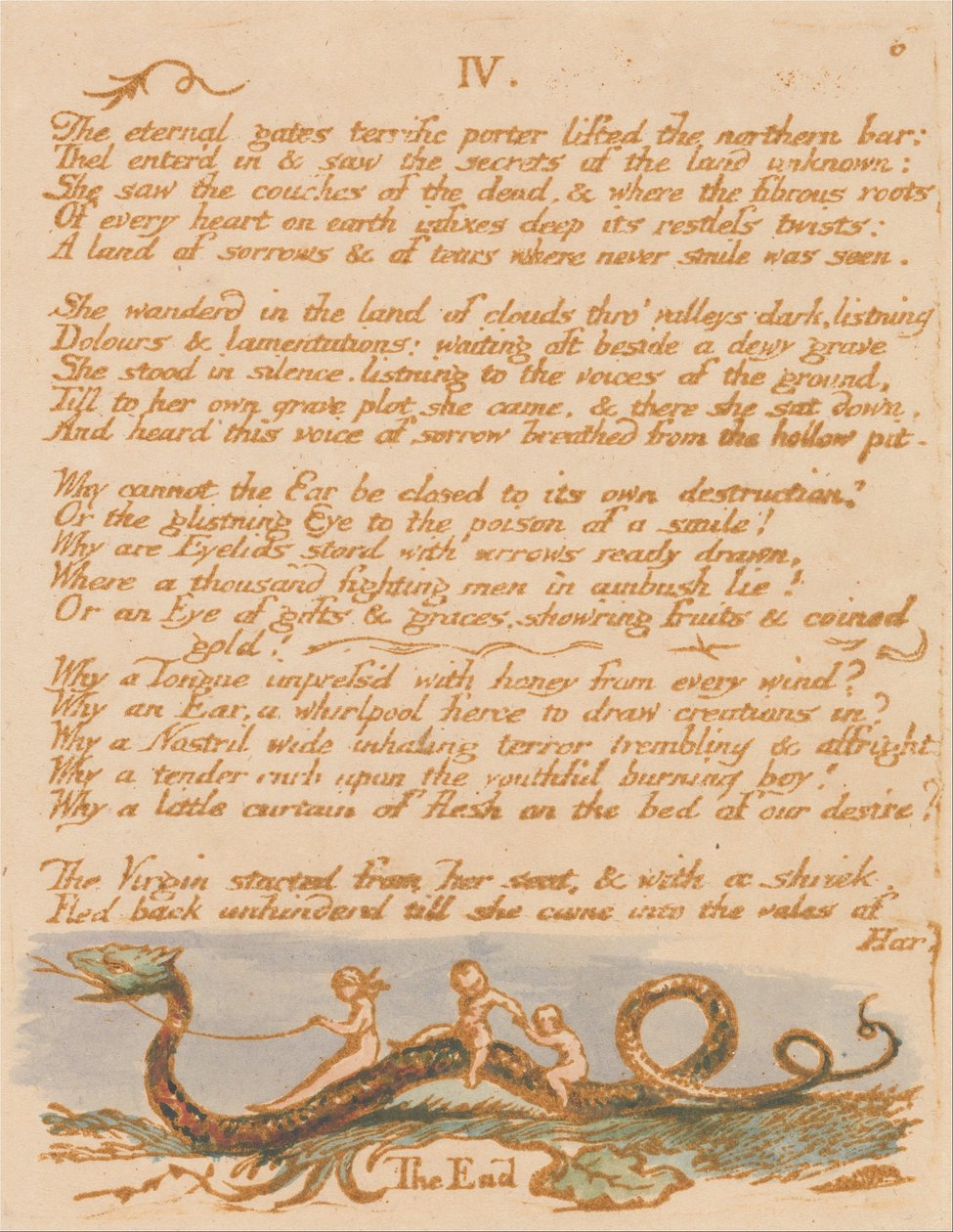 The Book of thel，Plate 8， 作者 威廉·布雷克