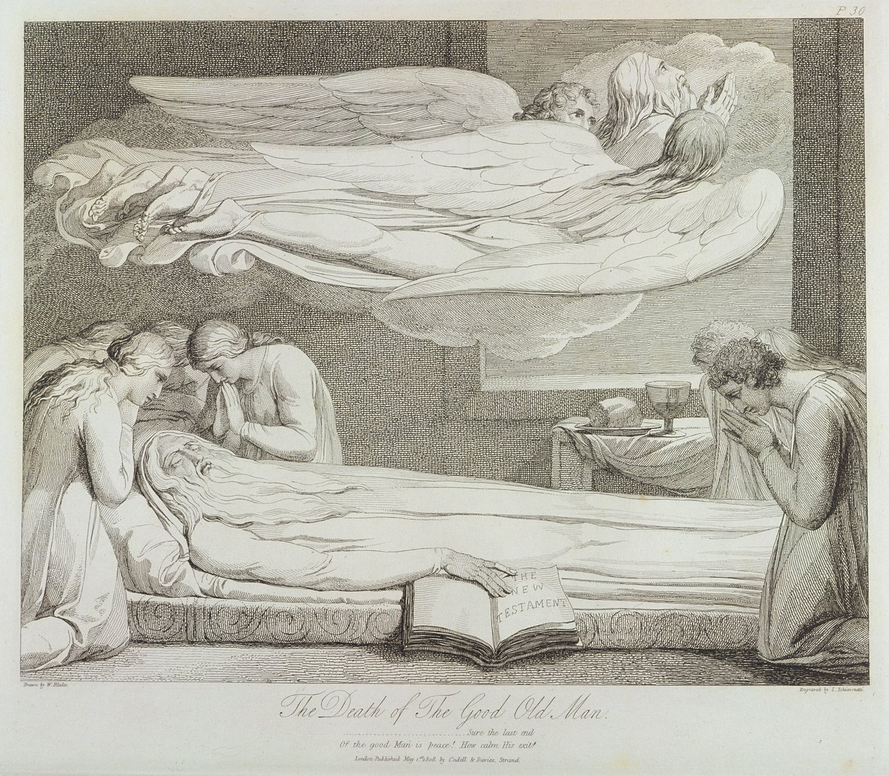 一位好老人之死，第11页，“坟墓，一首诗”中的插图，由Luigi Schiavonetti（1765-1810）刻，1808年 作者 威廉·布雷克