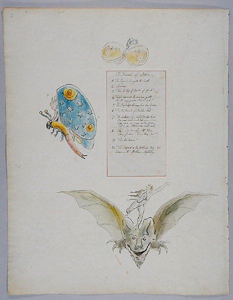 奥丁的血统设计78来自托马斯·格雷的诗歌1797-98（纸上有钢笔墨水） 作者 威廉·布雷克