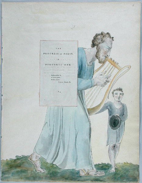 诗歌的进步，设计41来自托马斯·格雷的诗，1797-98（纸上用钢笔和黑色墨水写的） 作者 威廉·布雷克