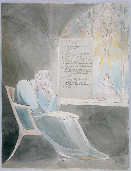 Poesy的进步，设计42来自托马斯·格雷的诗，1797-98（纸上用钢笔和黑色墨水写的） 作者 威廉·布雷克