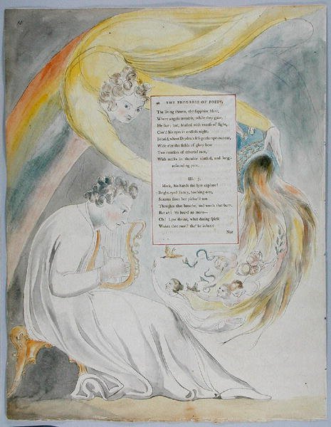 Poesy的进步，设计50来自托马斯·格雷的诗，1797-98（纸上用钢笔和黑色墨水写的） 作者 威廉·布雷克