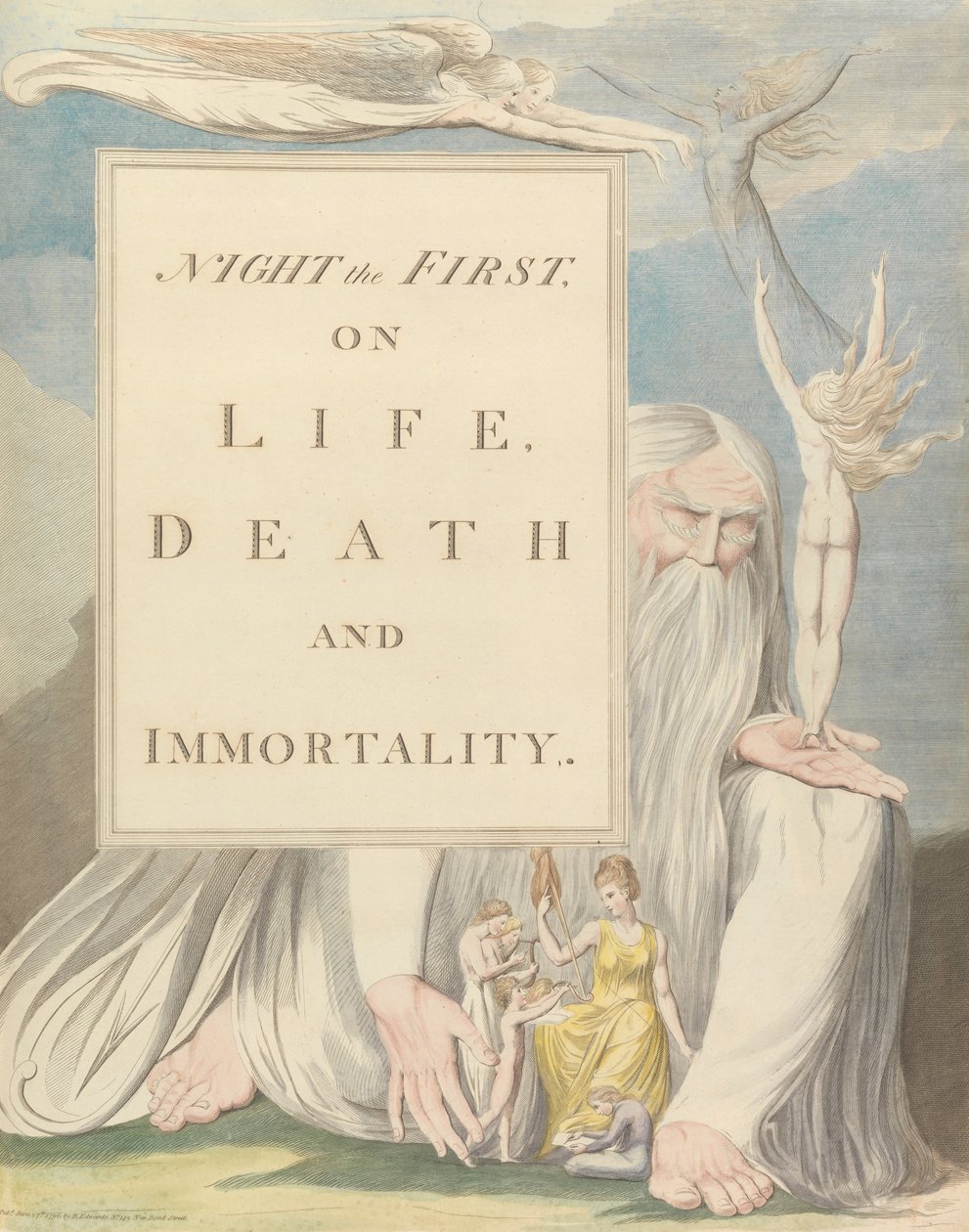Youngs Night Thoughts，Title Page，Night the First，On Life，Death and Immortality。 作者 威廉·布雷克