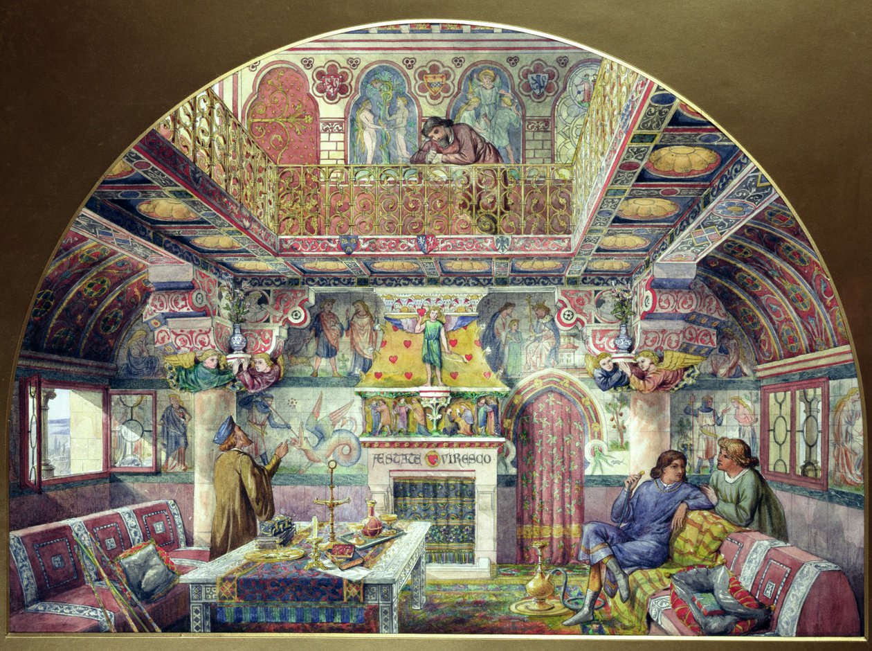 1870年卡迪夫城堡夏季吸烟室的装饰设计 作者 威廉·伯吉斯