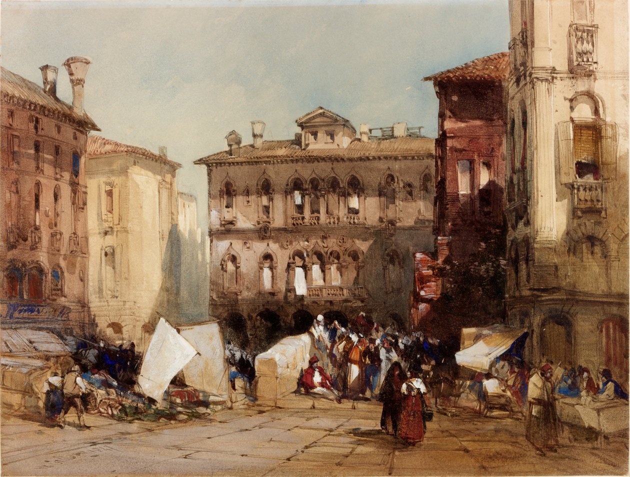 Palazzo Falier，威尼斯，1847年（bc und wc on paper） 作者 威廉·卡洛