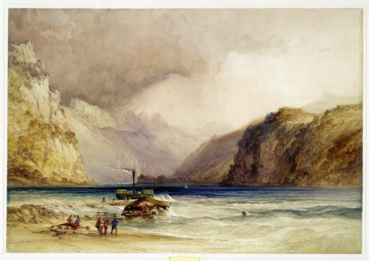Wallenstadt，来自瑞士Wesen，1842年（wc和wol纸上的bodycolour） 作者 威廉·卡洛