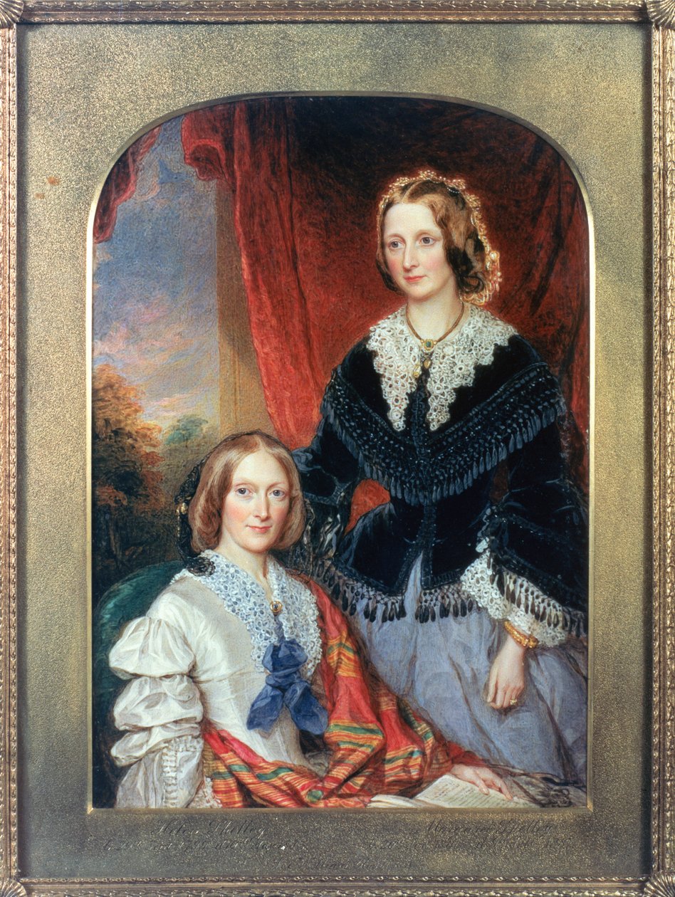 L到R Helen Shelley（1799-1885）和Margaret Shelley（1801-87） 作者 威廉·查尔斯·罗斯
