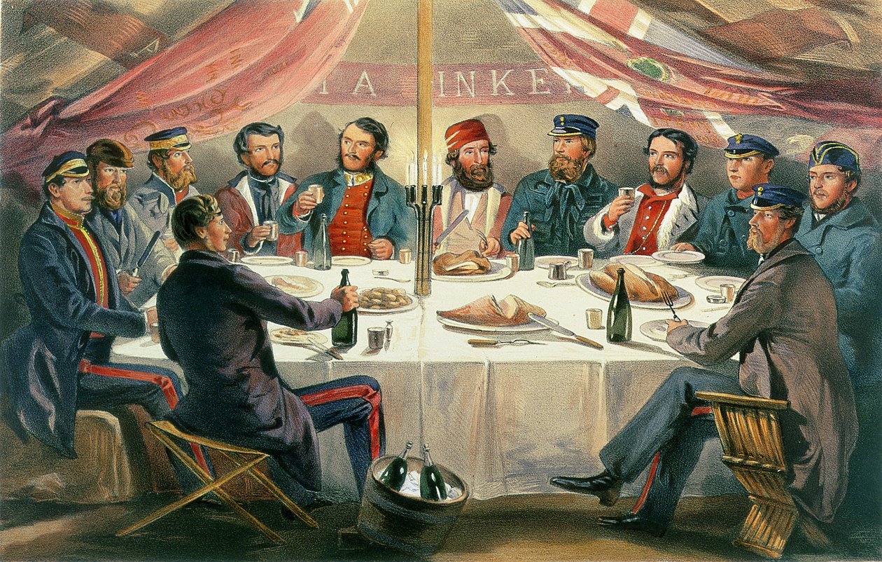 塞巴斯托波尔之前的高地圣诞晚宴，由JA Vinter，酒吧刻。 1855年 作者 威廉·克里米亚·辛普森