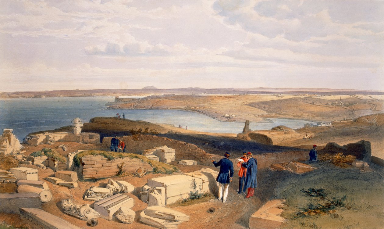 来自Old Chersonese的Sebastopol，来自“东方战争的座位”，酒吧。作者：Paul und Dominic Colnaghi und Co.，1856 作者 威廉·克里米亚·辛普森