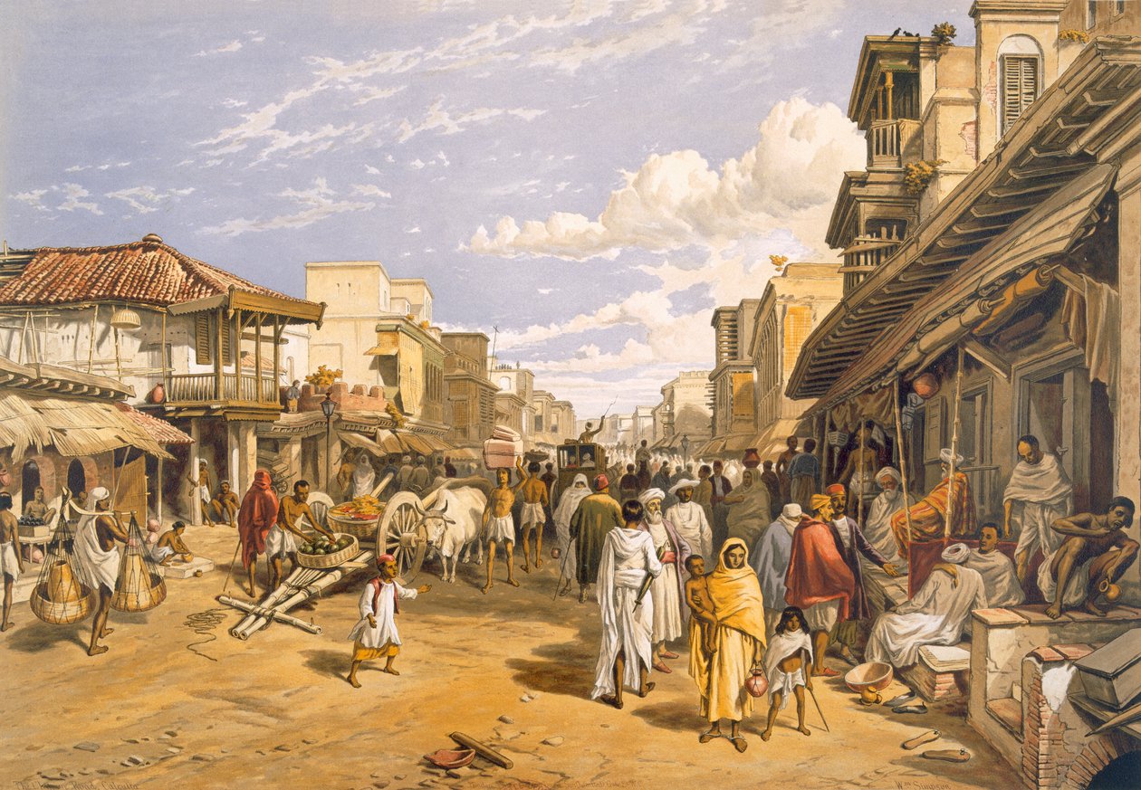 Chitpore路，来自&39;印度古代和现代&39;，1867年 作者 威廉·克里米亚·辛普森