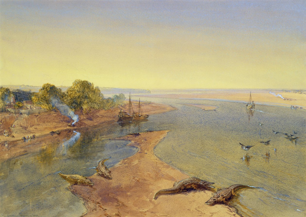 恒河，1863年 作者 威廉·克里米亚·辛普森