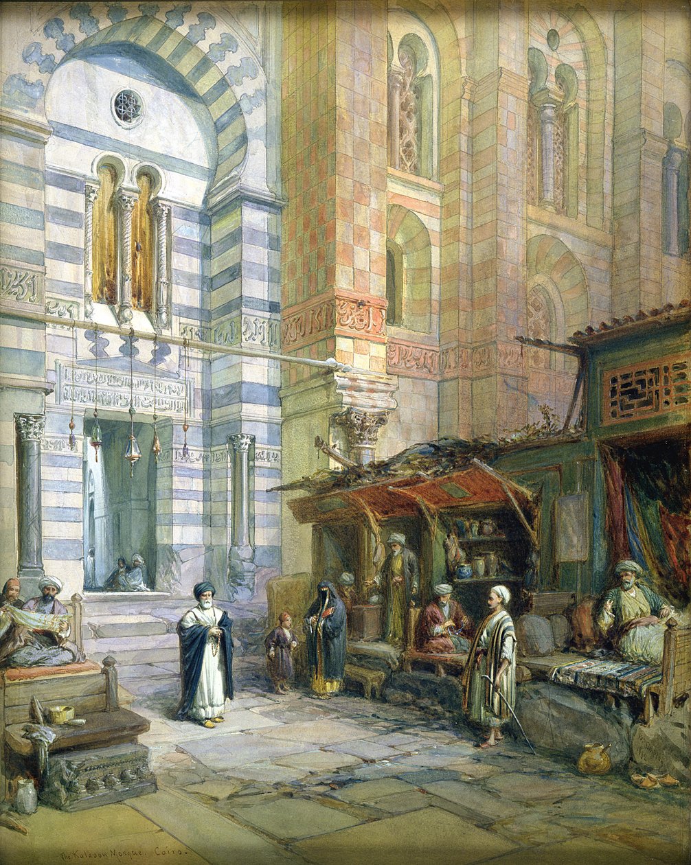 1882年开罗的卡兰的马里斯坦或清真寺医院 作者 威廉·克里米亚·辛普森