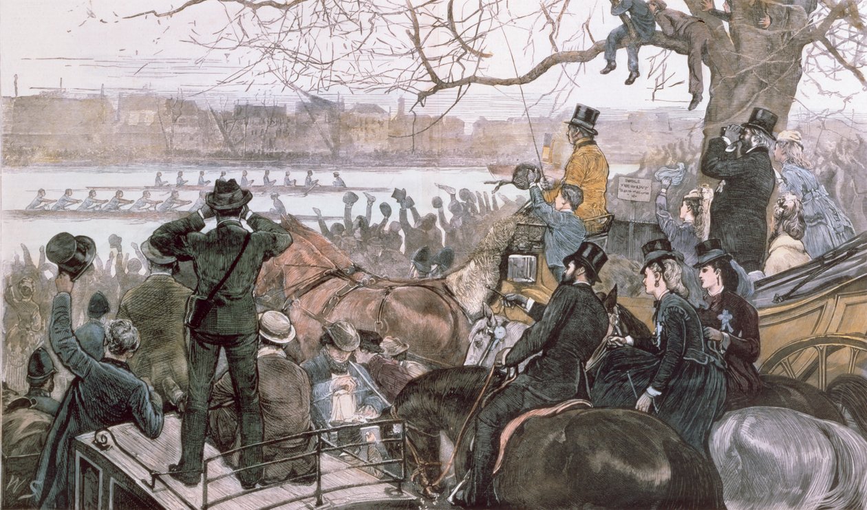 牛津与剑桥赛艇比赛，1871年 作者 威廉·克里米亚·辛普森