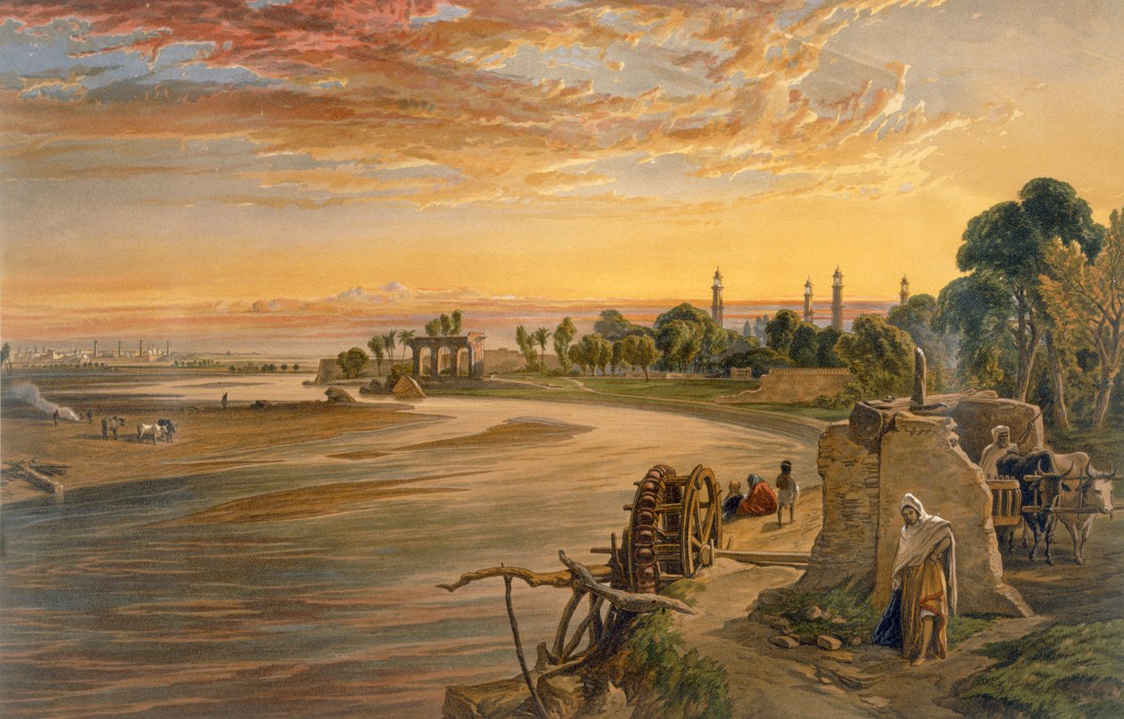 Ravee河，来自&39;印度古代和现代&39;，1867年 作者 威廉·克里米亚·辛普森