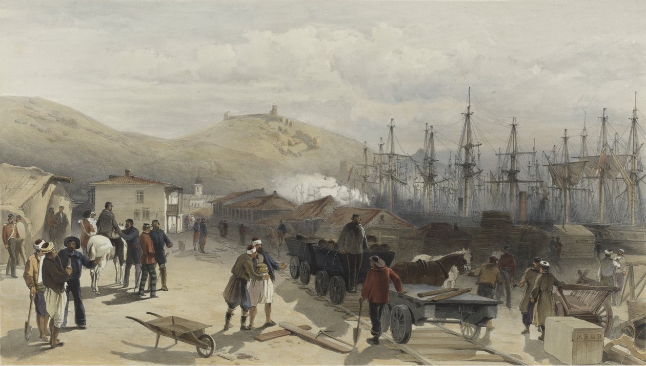 1855年，巴拉克拉瓦的铁路向南看 作者 威廉·克里米亚·辛普森