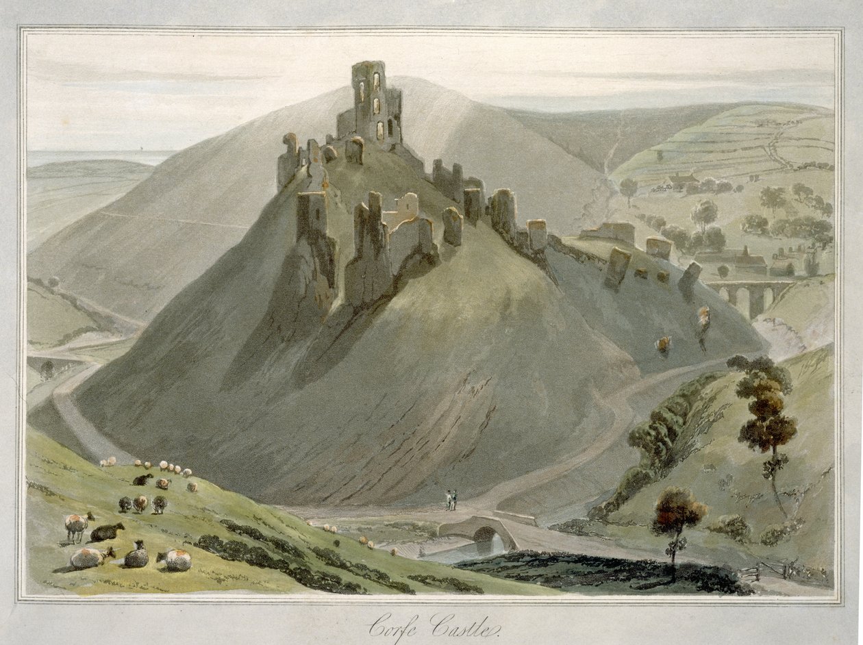 科夫堡，来自1814年至1825年间“英国各地的一次航行”，1823年出版（aquatint） 作者 威廉·丹尼尔