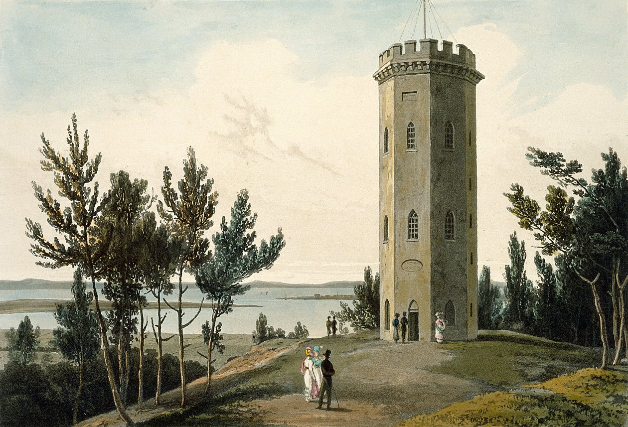 纳尔逊塔，福雷斯，来自1814年至1825年间“英国周围的航行”，1821年出版 作者 威廉·丹尼尔