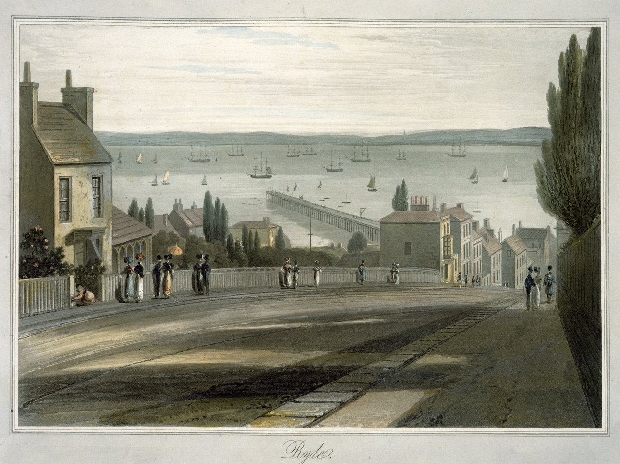 莱德，来自1814年至1825年间“英国各地的航行”（aquatint） 作者 威廉·丹尼尔