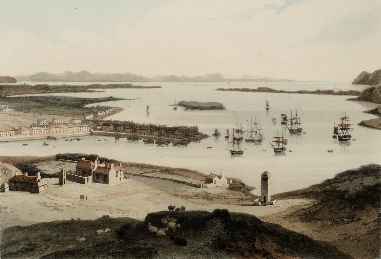 路易斯岛上的Stornaway，1819年出版 作者 威廉·丹尼尔