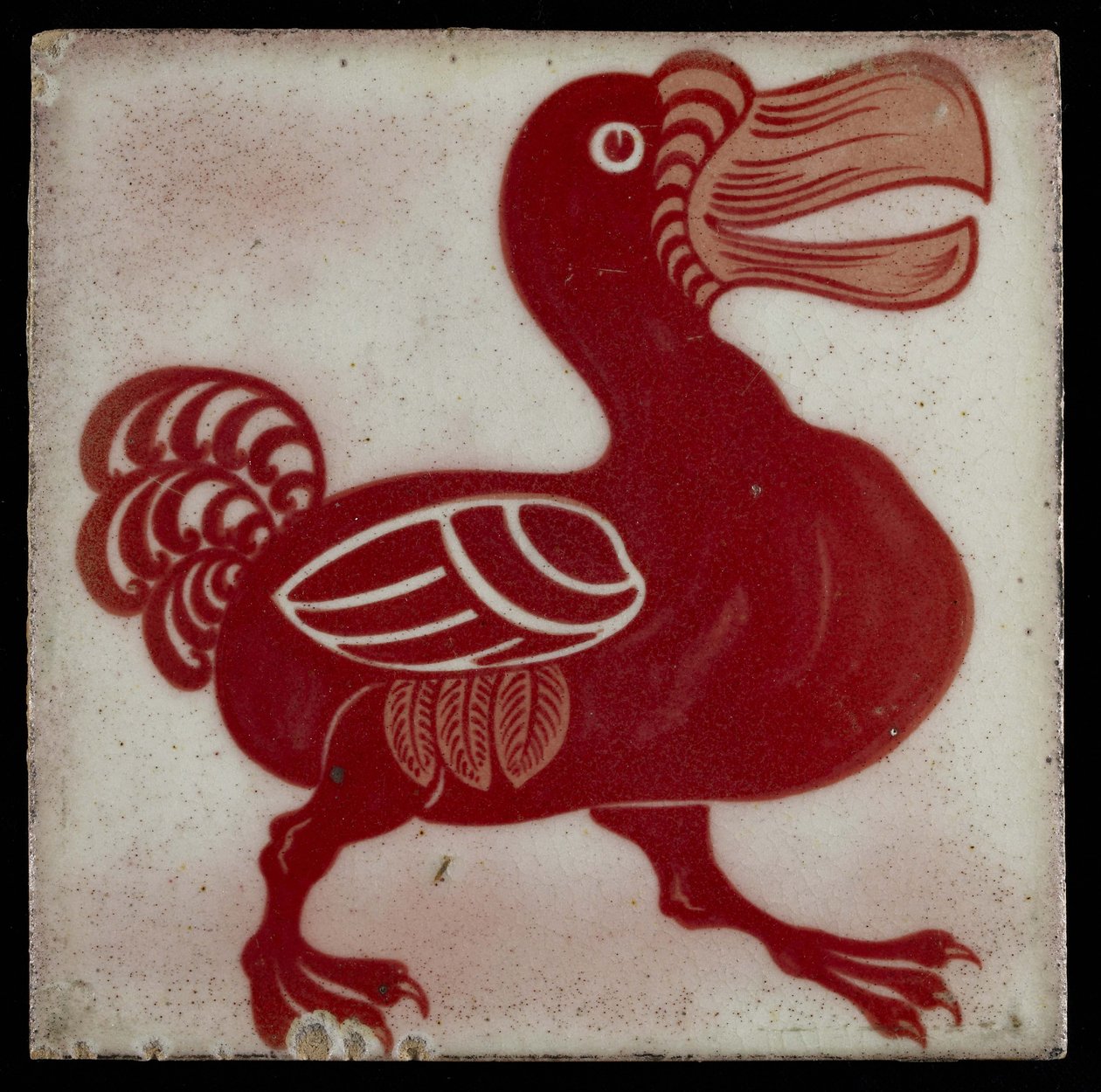 Tod with Dodo，1882-1888（红色和白色lustreware） 作者 威廉·德·摩根