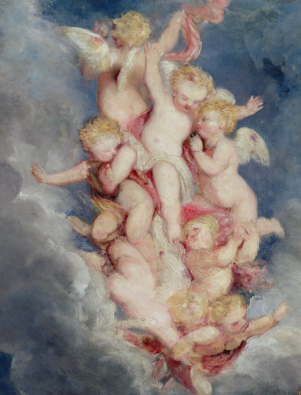 Putti Ascending（石油板上） 作者 威廉·德比