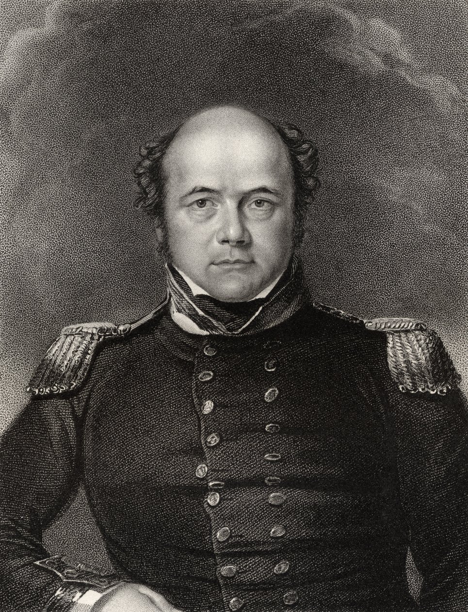 约翰·富兰克林爵士，由詹姆斯·汤姆森（1789-1850）镌刻，来自“国家肖像画廊，第二卷”，出版于1835年 作者 威廉·德比