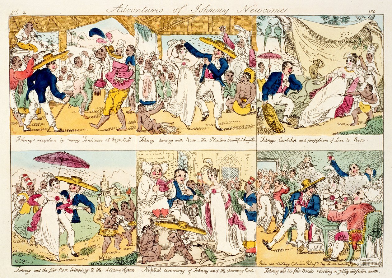 Johnny Newcome历险记，1812年出版（彩色蚀刻） 作者 威廉·埃尔姆斯