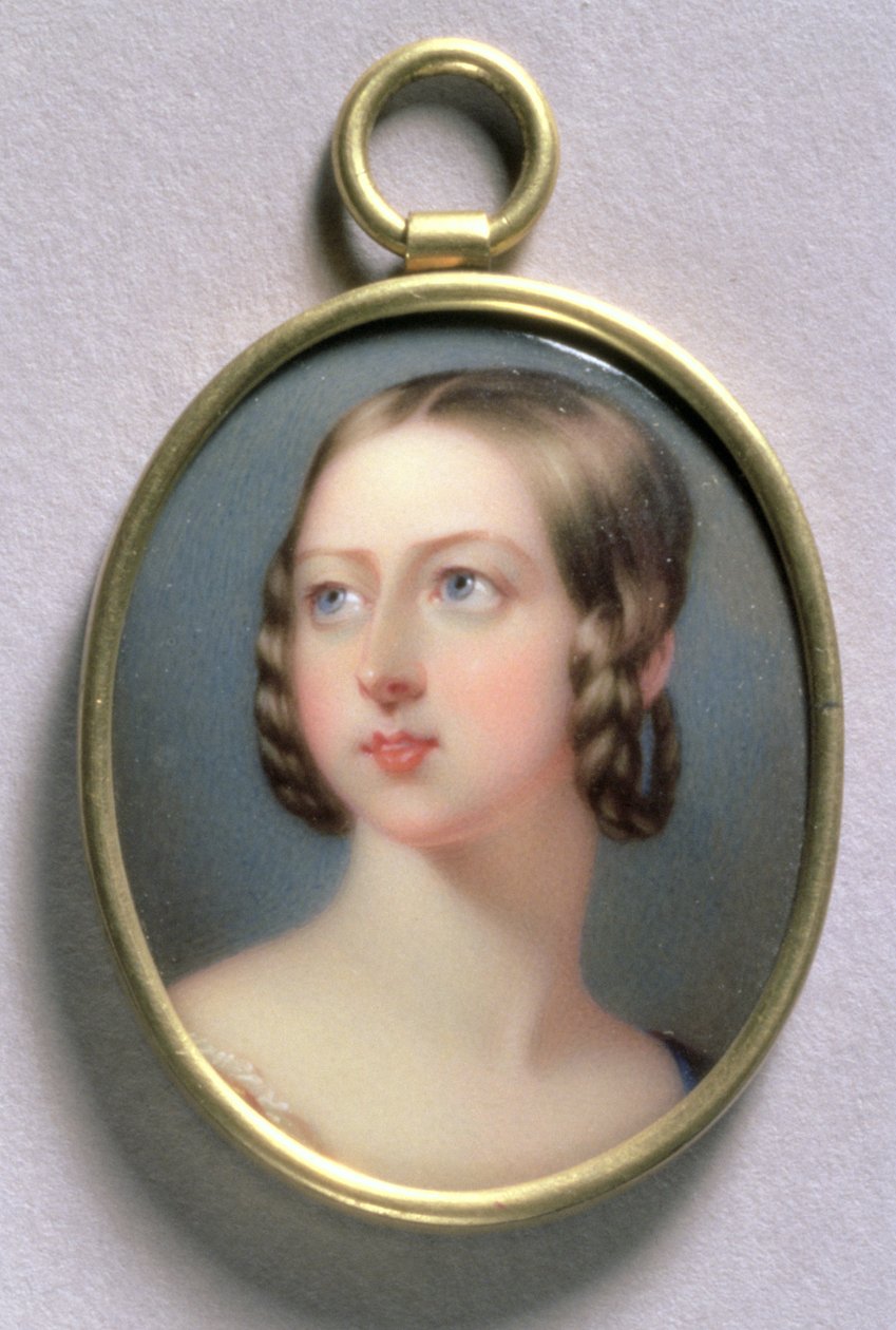 维多利亚女王的肖像缩影，1839年（黄金上的珐琅） 作者 威廉·埃塞克斯