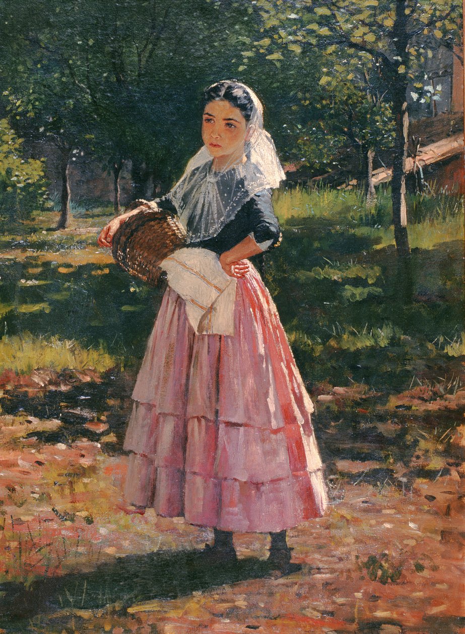 西班牙女孩，1875年 作者 威廉·尤尔特·洛克哈特