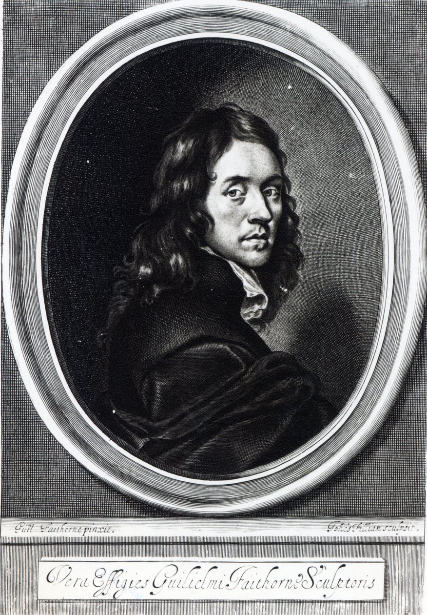 自画像，由John Fillian雕刻（fl.1658-80），c.1658-70 作者 威廉·法索恩